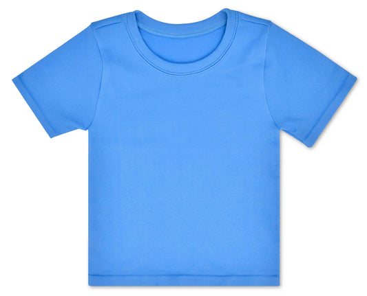 Ribbed Short Sleeve Tee | Cool Blue