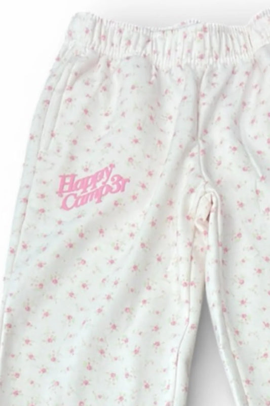 Happy Camp3r Girls Sugar Plum Floral Wide-Leg Sweatpants