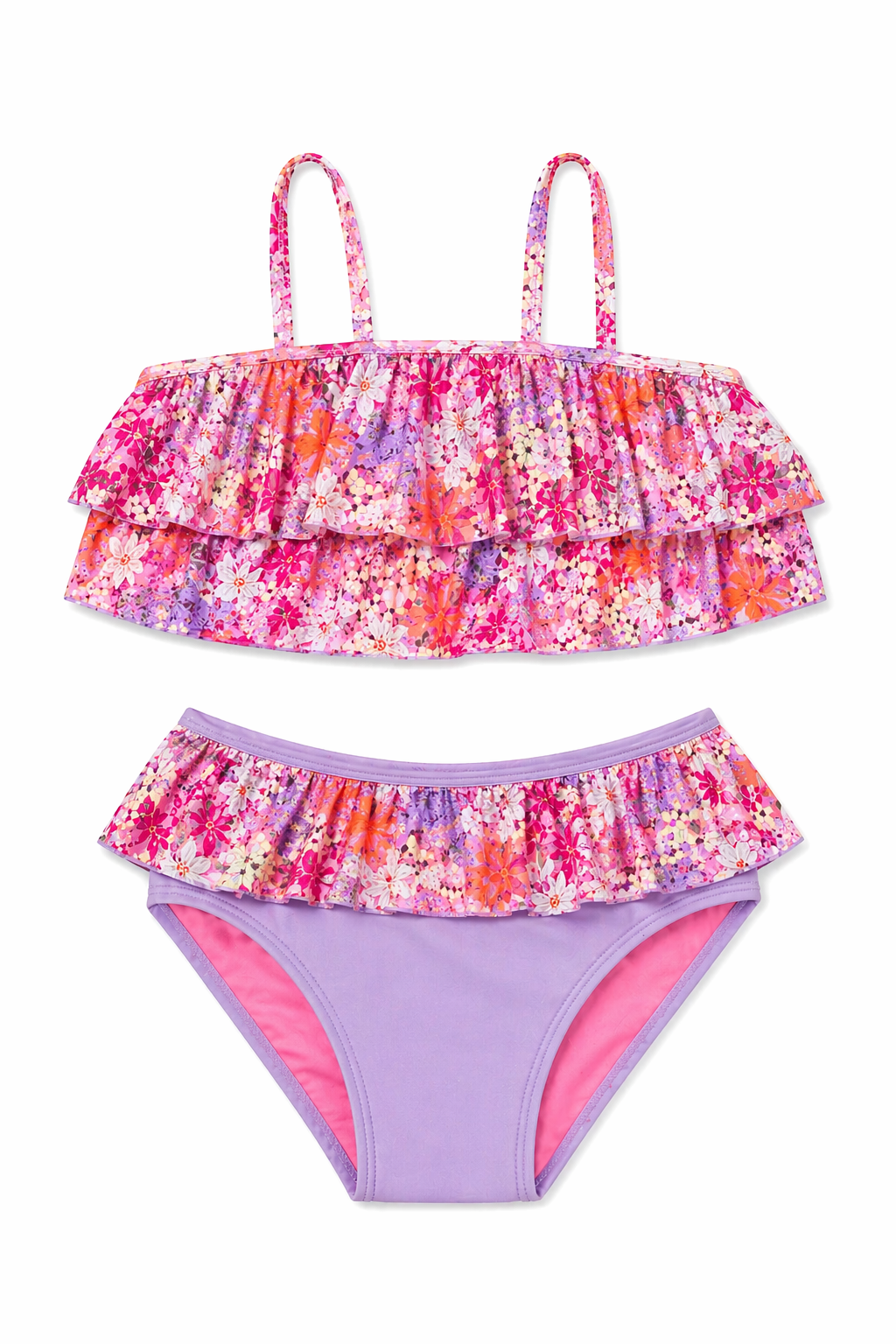 Limeapple Nalini Girls Ruffle Bikini Set Floral Printed Swimsuit