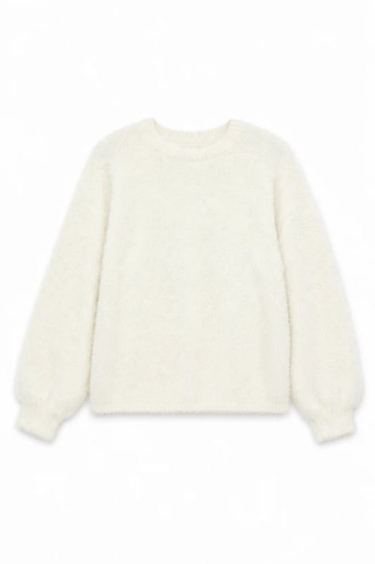 THEME NYC Maya Fluffy Drop Shoulder Sweater – Taupe