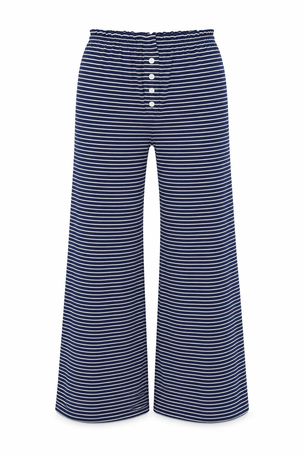 THEME NYC Dylan Navy & White Stripe Wide-Leg Pants