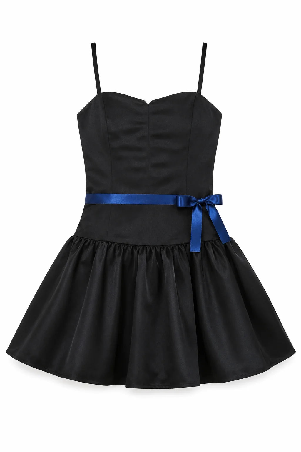 THEME NYC Bailey Black With Navy Ribbon Satin Ballet Dress