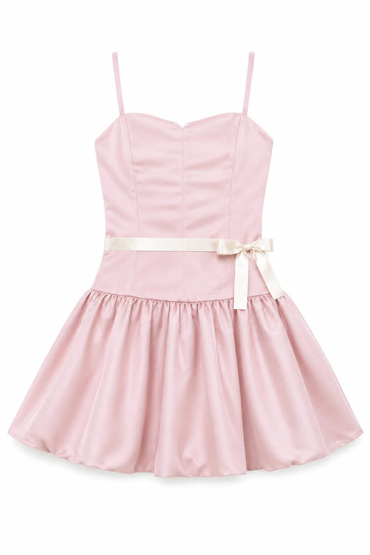 THEME NYC Bailey Mauve With Cream Ribbon Satin Ballet Dress