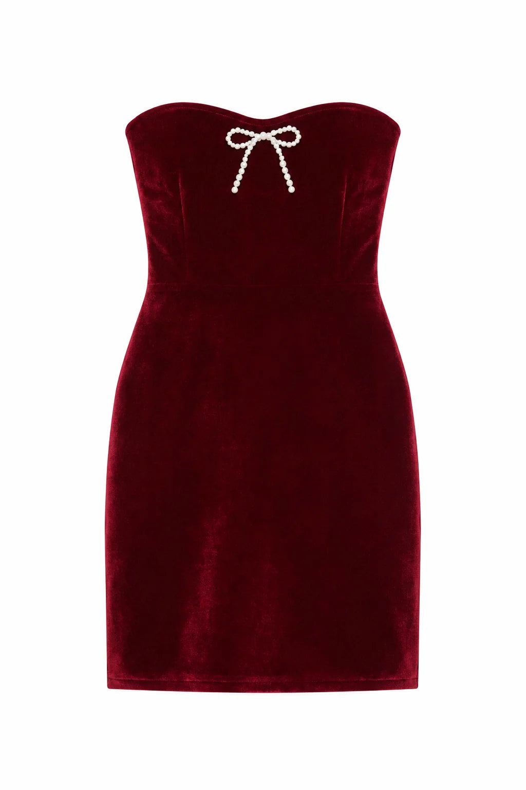 THEME NYC Ella Stretch Velour Bow Dress | Merlot
