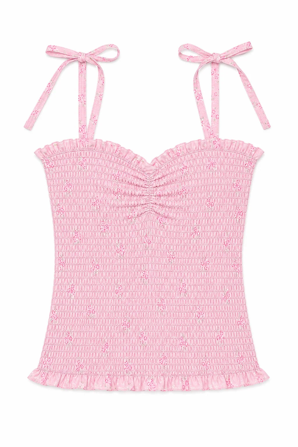 THEME NYC Georgia Vintage Rose Ballet Pink Smocked Top