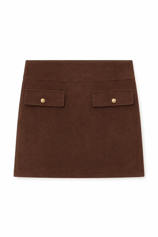 THEME NYC Sara Coco Corduroy Straight Mini Skirt