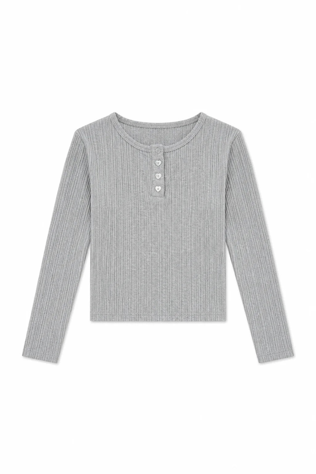 THEME NYC Savi Lightweight Ribbed Henley | Grey