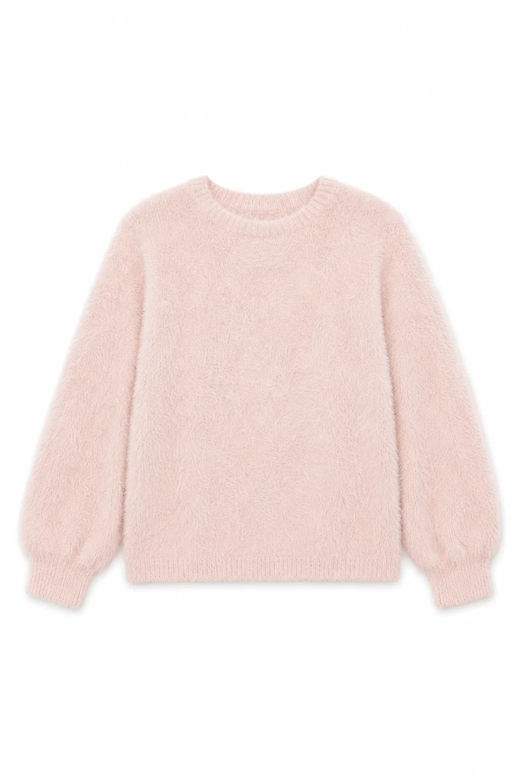 THEME NYC Maya Fluffy Drop Shoulder Sweater – Light Pink