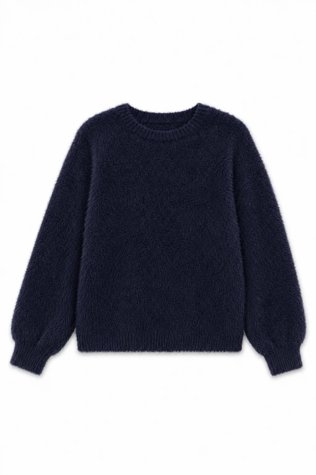 THEME NYC Maya Fluffy Drop Shoulder Sweater – Navy