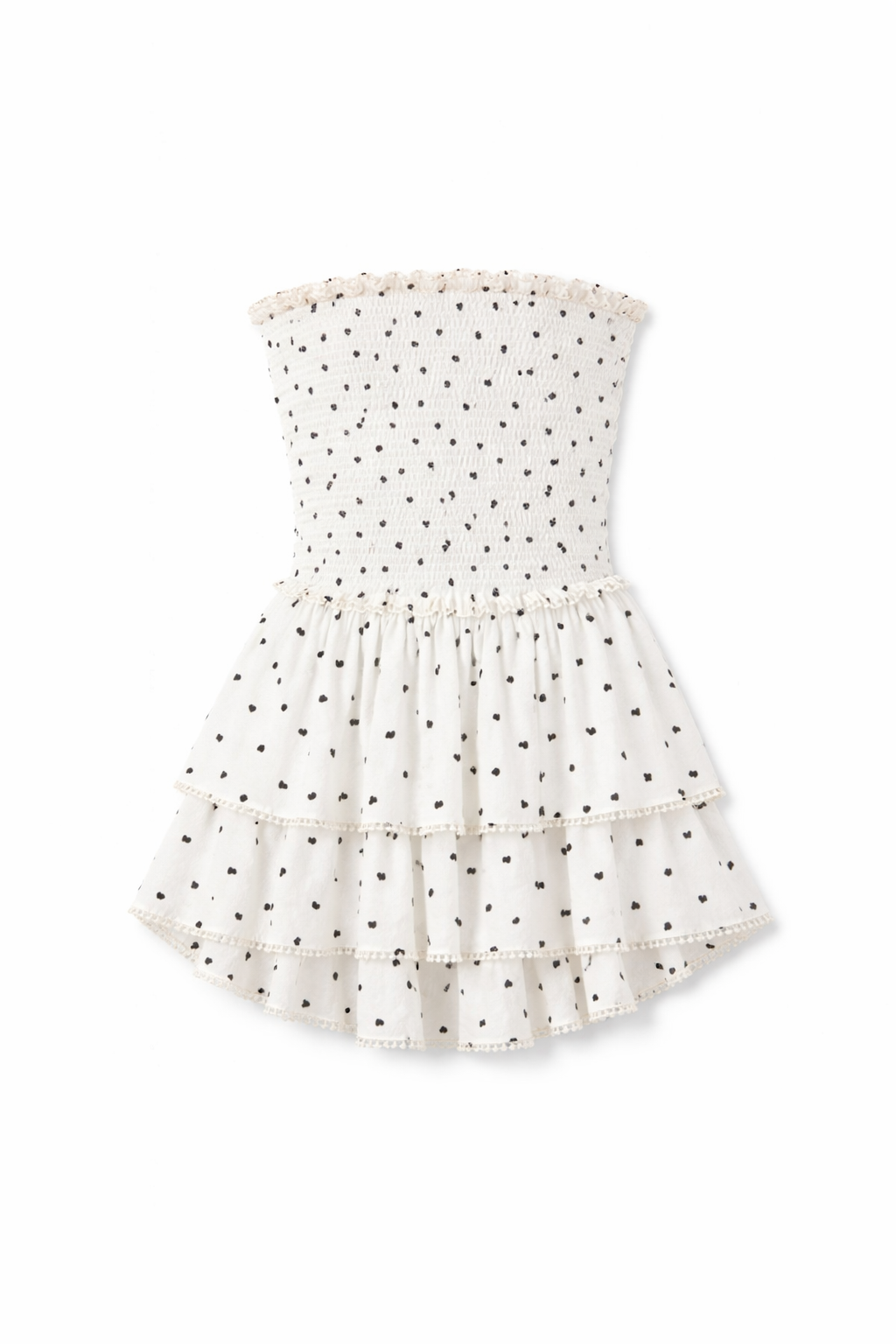 Theme NYC Sage Heart Polka Dot Smocked Ruffle Dress