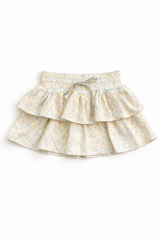 Theme NYC Willow Garden Rose Yellow Satin Skort