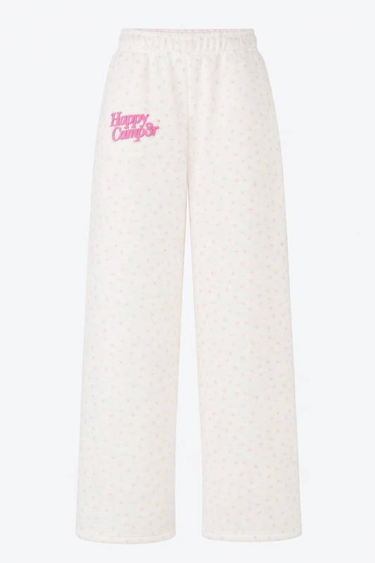 Happy Camp3r Girls Sugar Plum Floral Wide-Leg Sweatpants