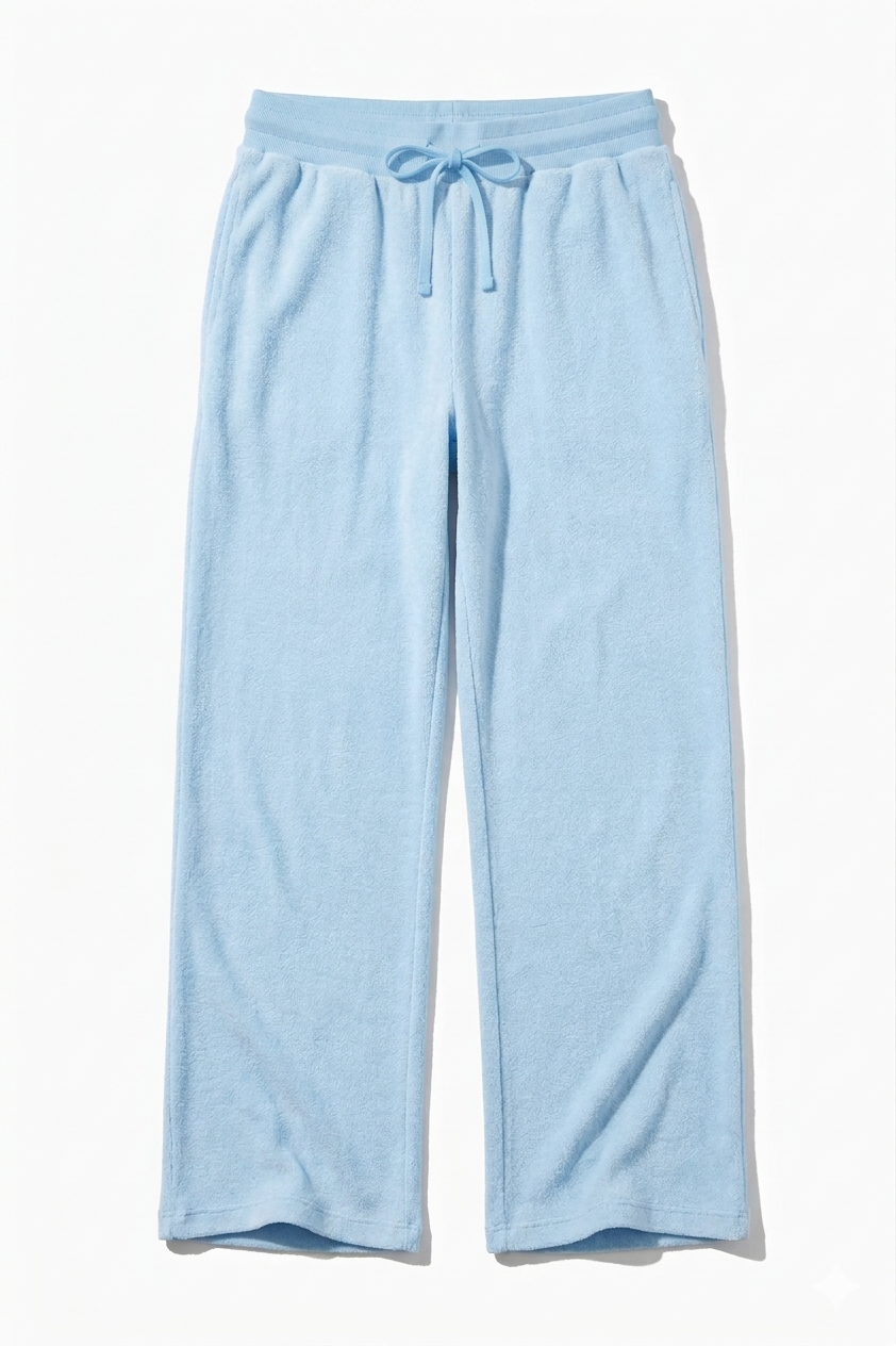 Theme NYC Ash Blue With Anchor Terry Wide Leg Pant