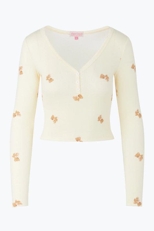 Happy Camp3r “Camp3y Dreams” Emma Lounge Henley – Teddy Print