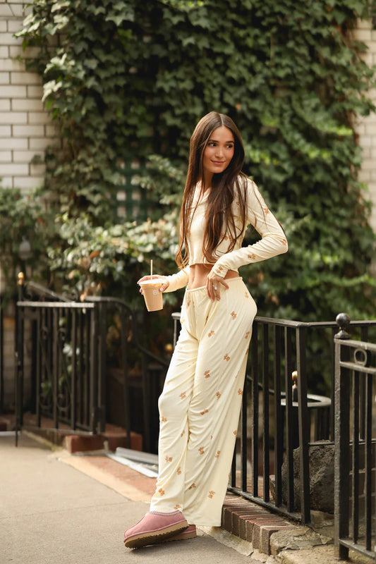 Happy Camp3r “Camp3y Dreams” Emma Lounge Bottoms – Teddy Print