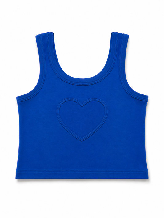 Theme NYC Harlow Camp Blue Heart Cut Out Tank