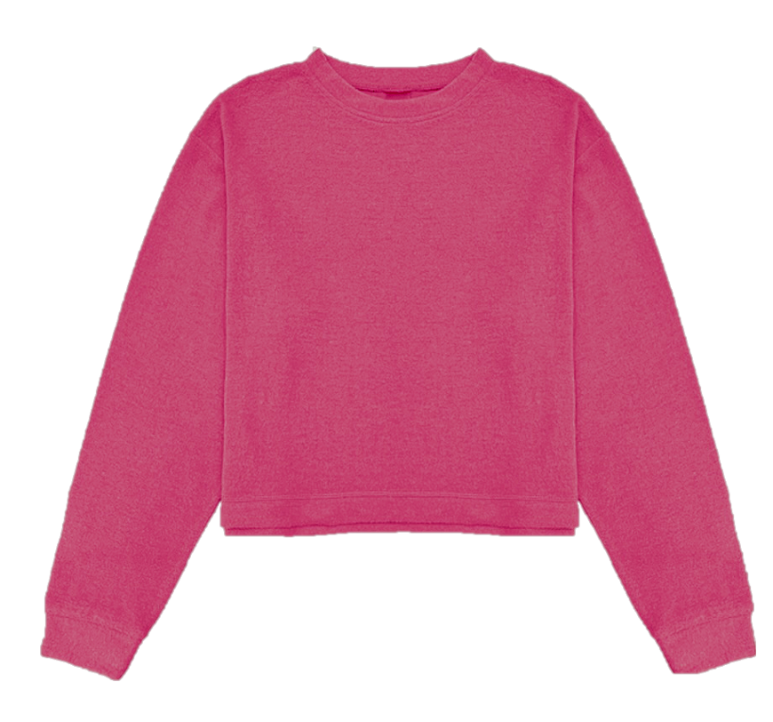 Suzette Cuddle Soft Crew Neck Sweatshirt | Fuchsia