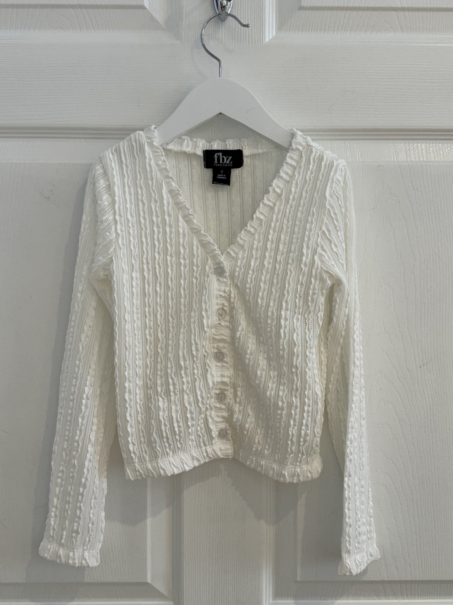 FBZ Flowers by Zoe Knit Cardigan | White