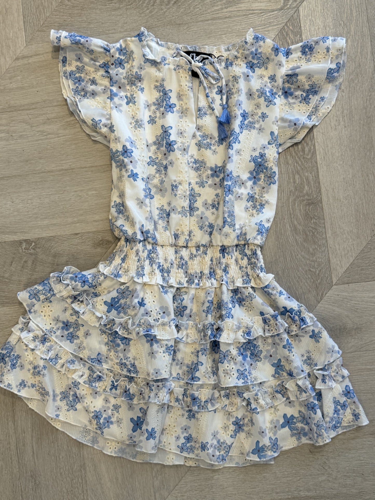 FBZ Flowers by Zoe Mädchen Kleid mit Blumenmuster und Rüschenbesatz