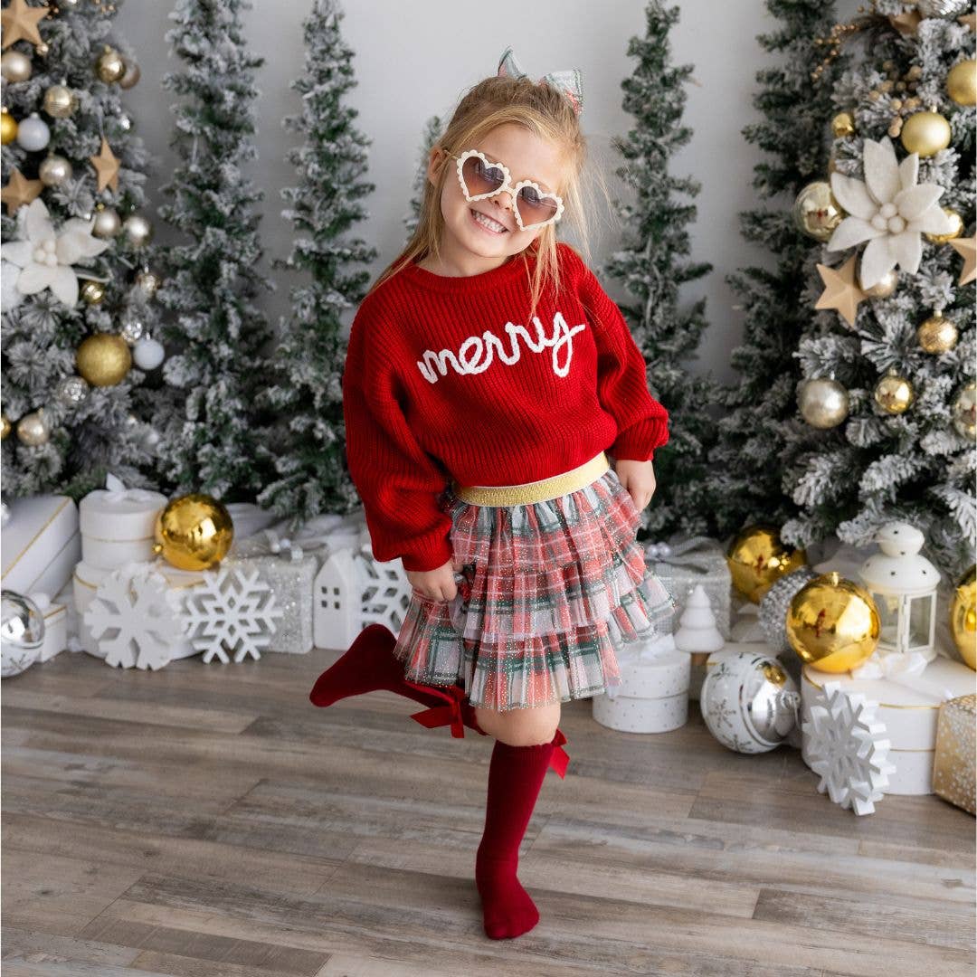 Christmas Plaid Tiered Tutu Skirt