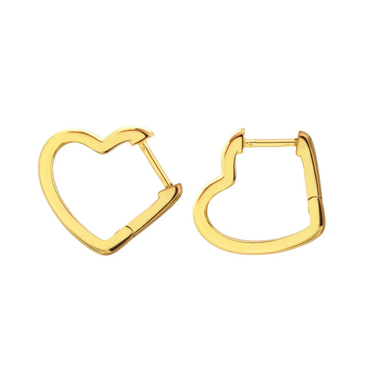 Kris Nations Open Heart Huggie Hoop Earrings - Gold