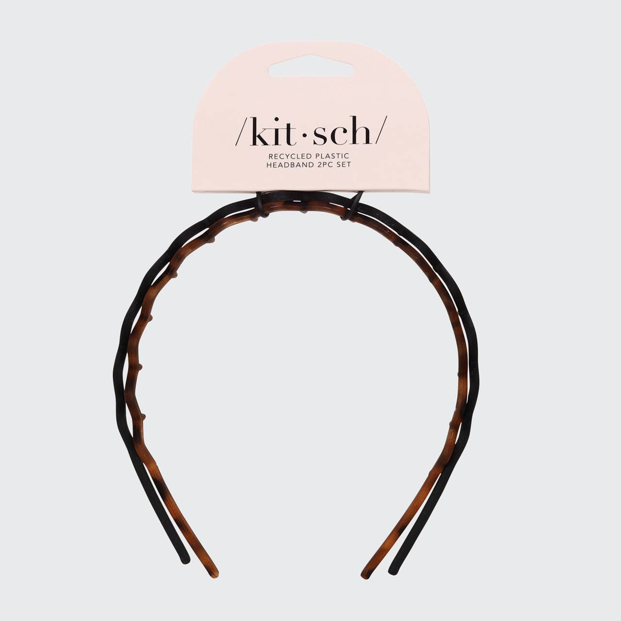 Kitsch Zig Zag Headband – 2pc Set – Black & Tortoise