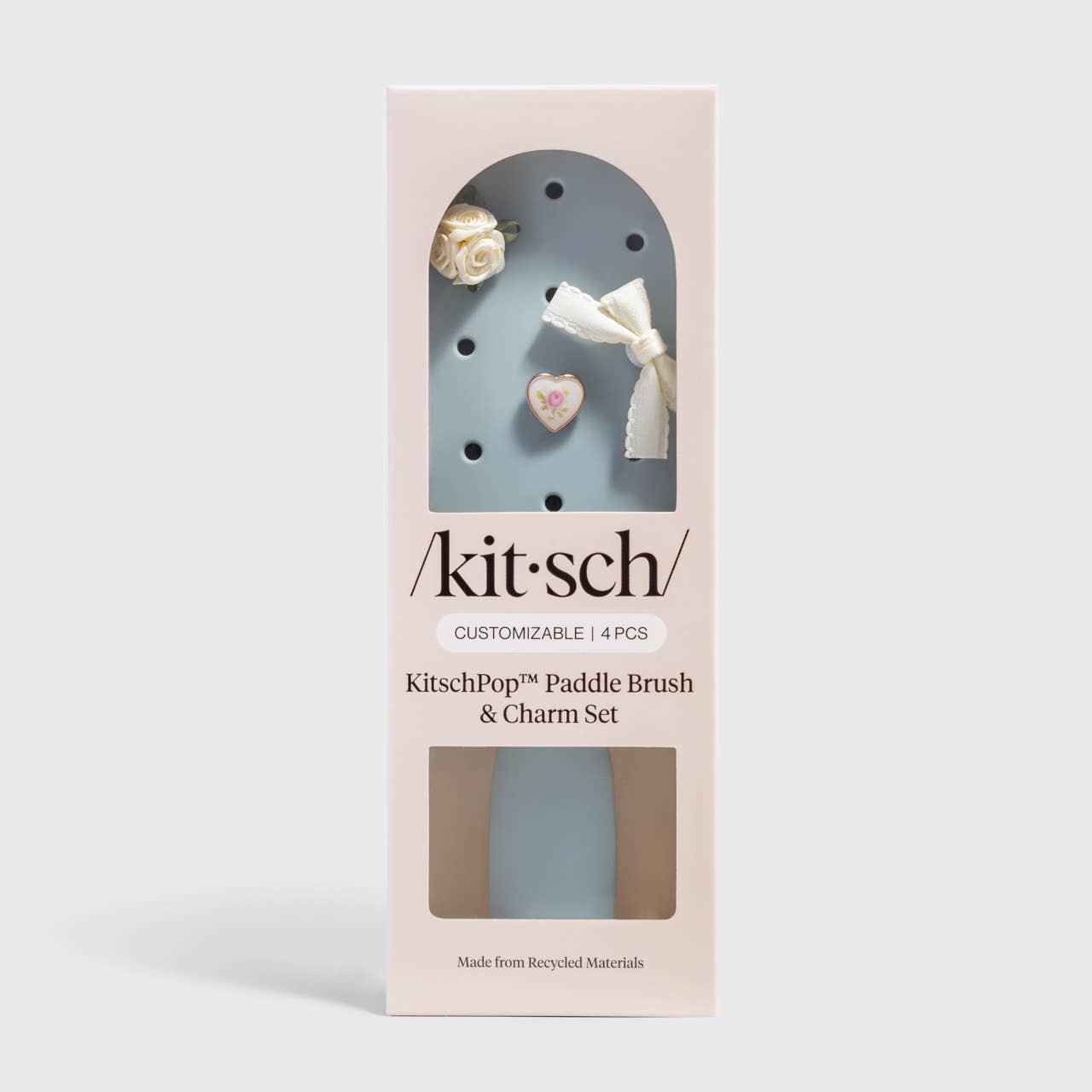 KitschPop™ Paddle Brush & Charm Set - Haze Blue