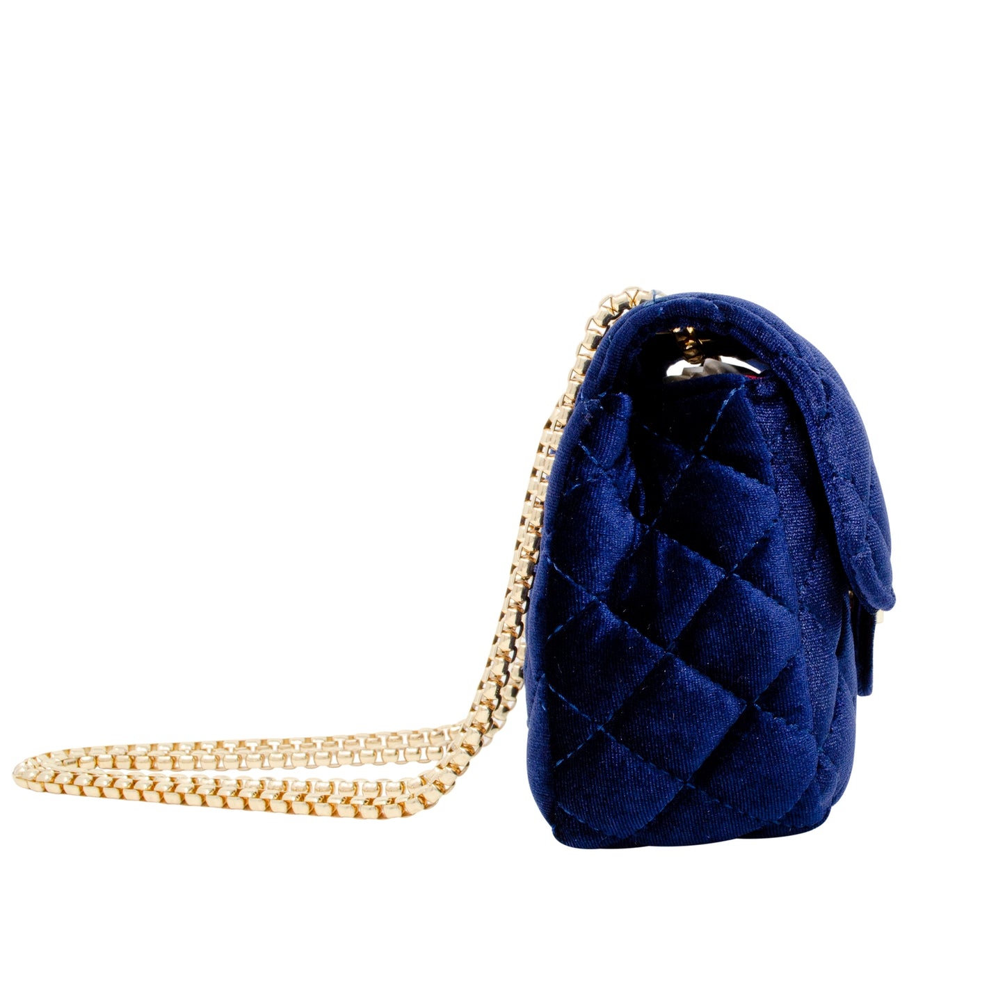 Classic Large Velvet Handbag | Navy