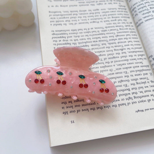 Cherry On Top Claw Clip – Rhinestone Hair Accessory