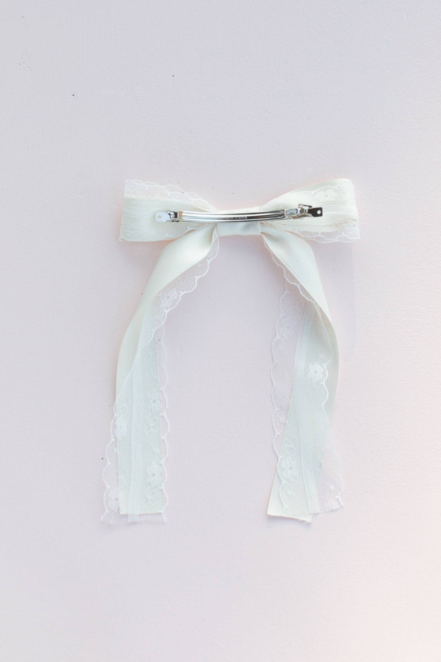 Coquette Lace Bow Hair Clip – 5.75” Satin & Lace Bow