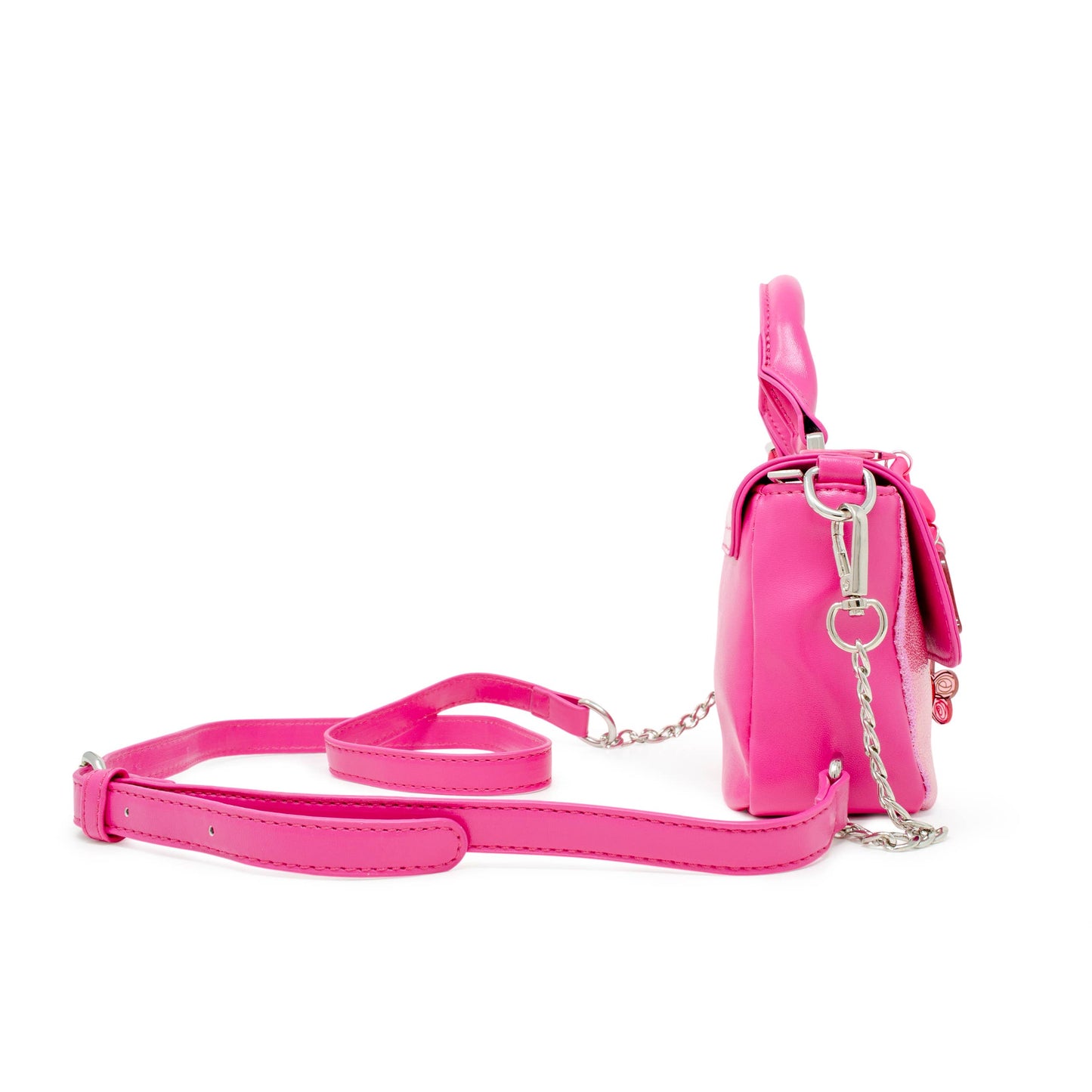 Shiny Baguette Jumbo Chain Bag | Hot Pink