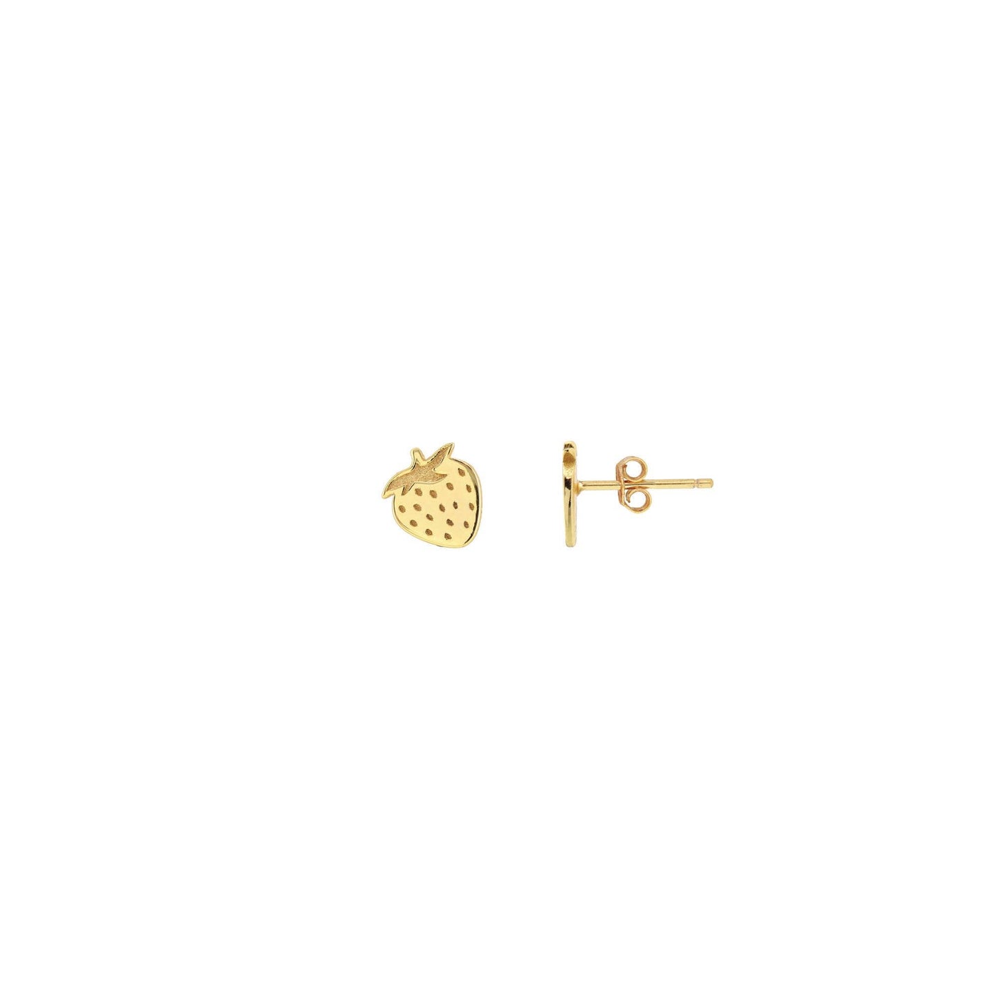 Strawberry Stud Earrings: 18K Gold Vermeil