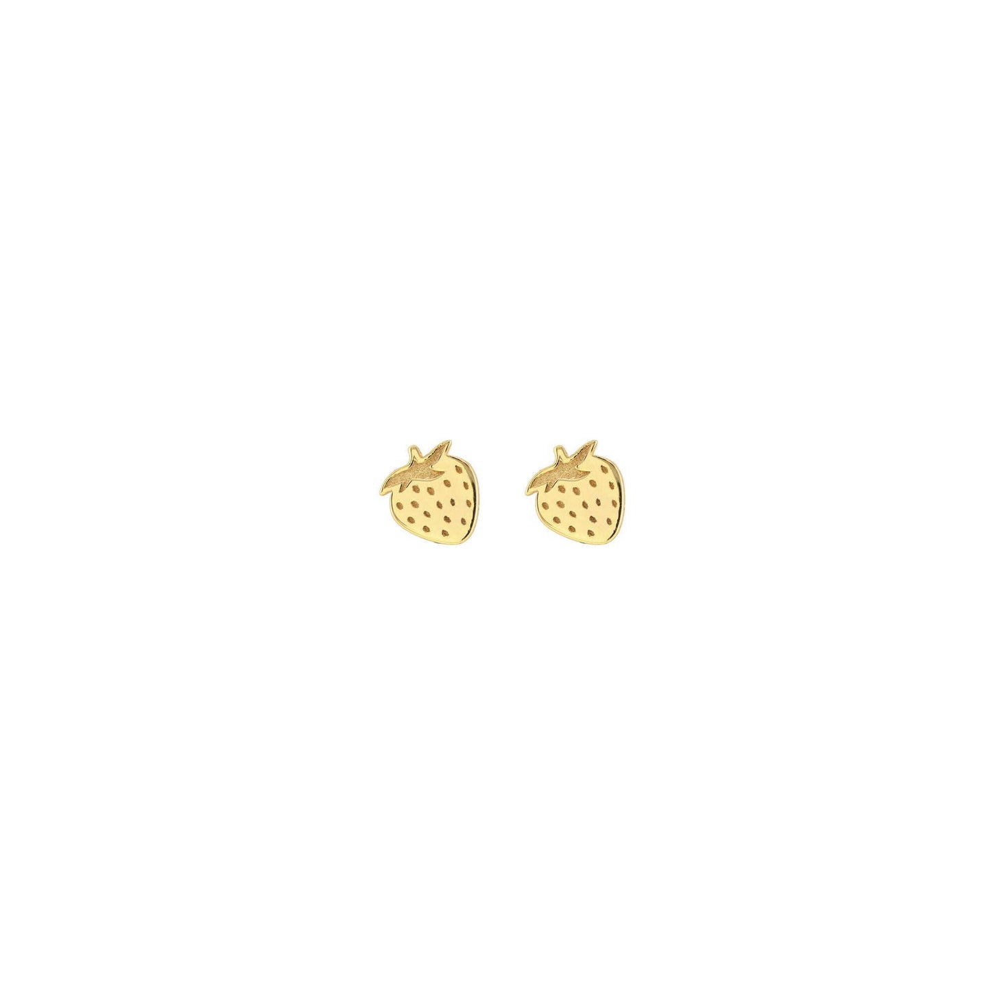 Strawberry Stud Earrings: 18K Gold Vermeil