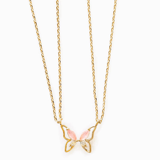 Butterfly Besties Necklace Set - Gold
