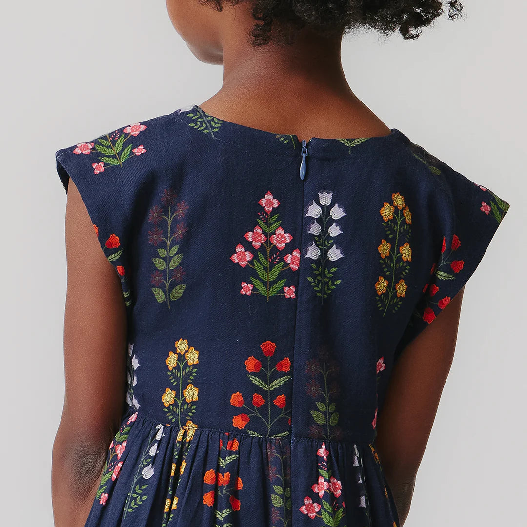 Pink Chicken Peachy Dress | Navy Field Floral