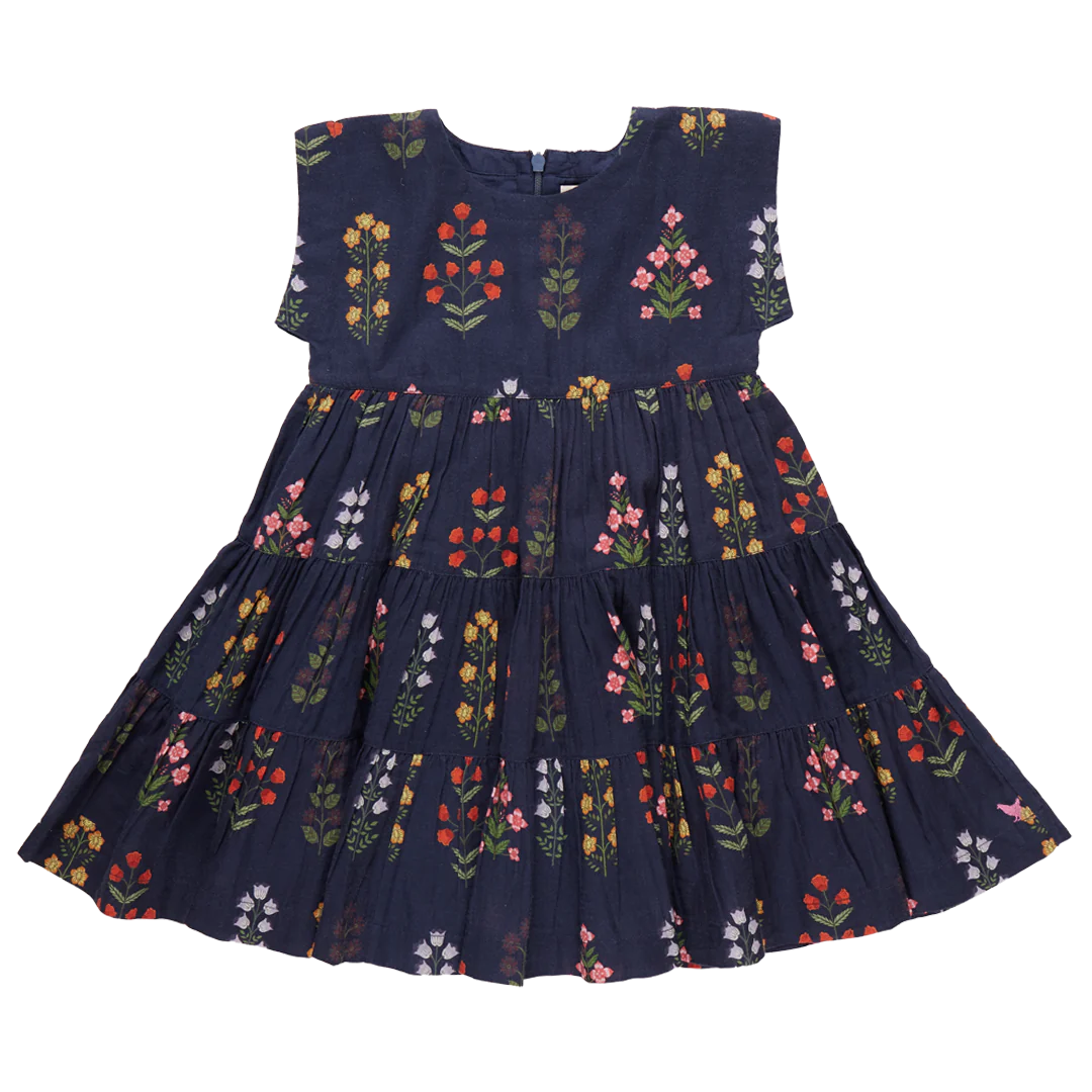 Pink Chicken Peachy Dress | Navy Field Floral