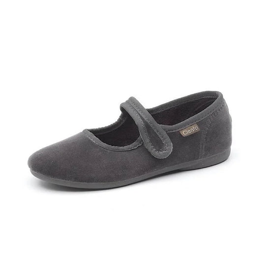 Cienta Velvet MaryJane | Grey