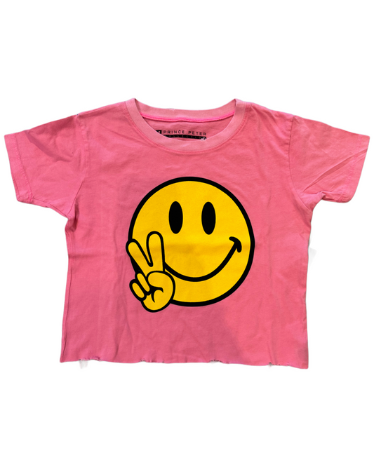 Prince Peter Collection Happy Face Crop Tee | Pink