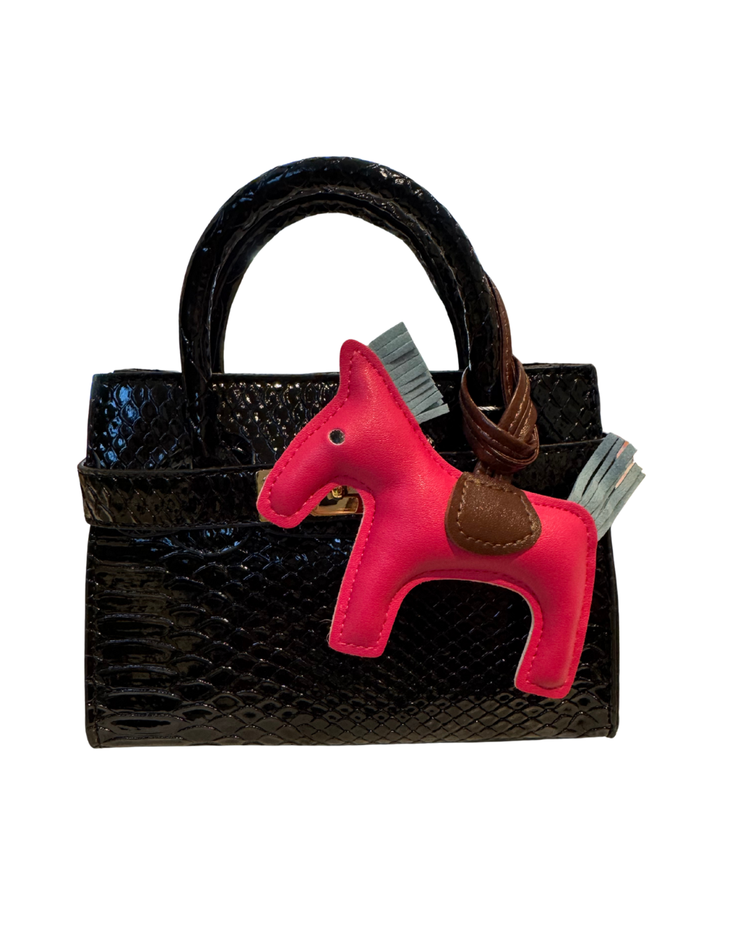 Handtasche aus Pony-Krokodil-Imitat | Lavendel 