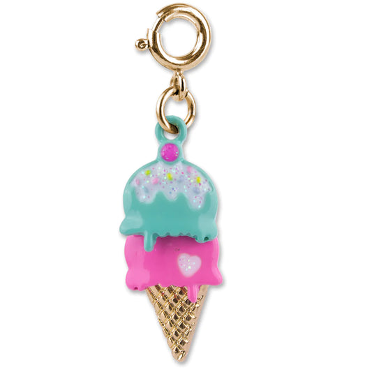 Charm It! Goldener drehbarer Eiscreme-Anhänger