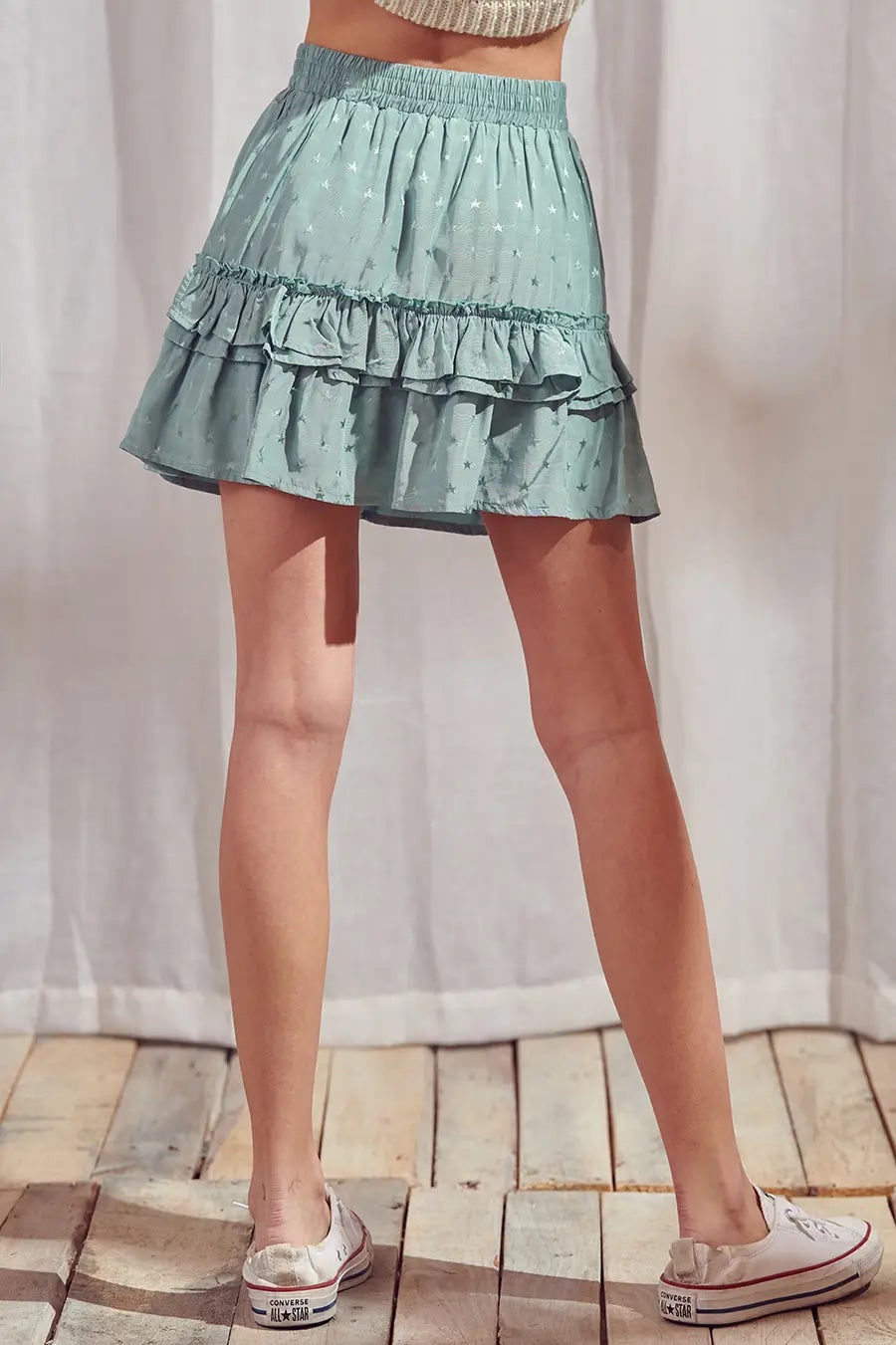Storia Embroidered Star Mini Skirt