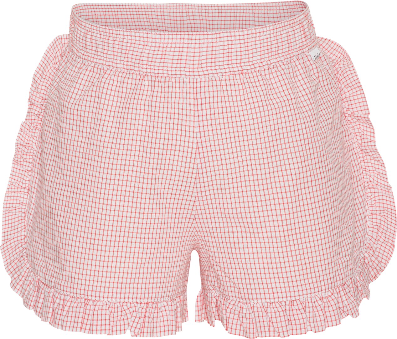 Molo Acacia Red Check Ruffle Shorts