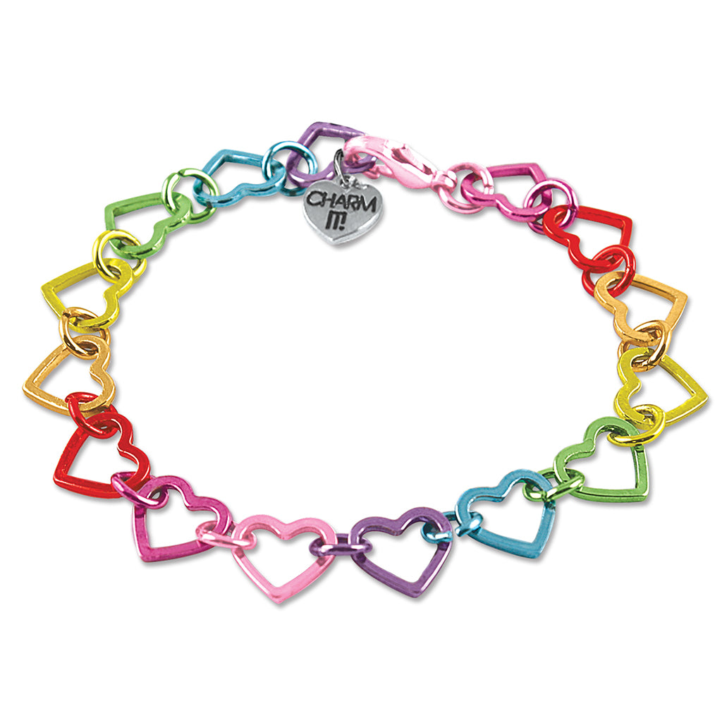 Charm IT! Regenbogen-Herz-Gliederarmband