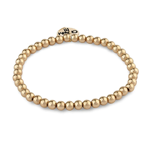 Charm It! Goldenes Stretch-Perlenarmband