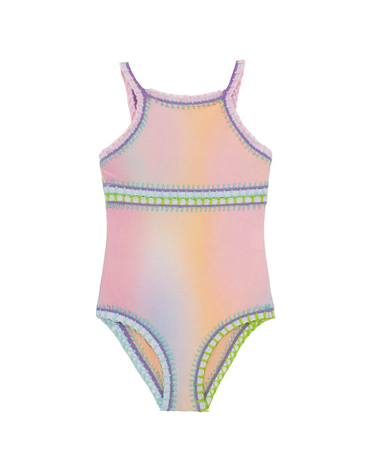 PQ Rainbow Embroidered High Neck One Piece