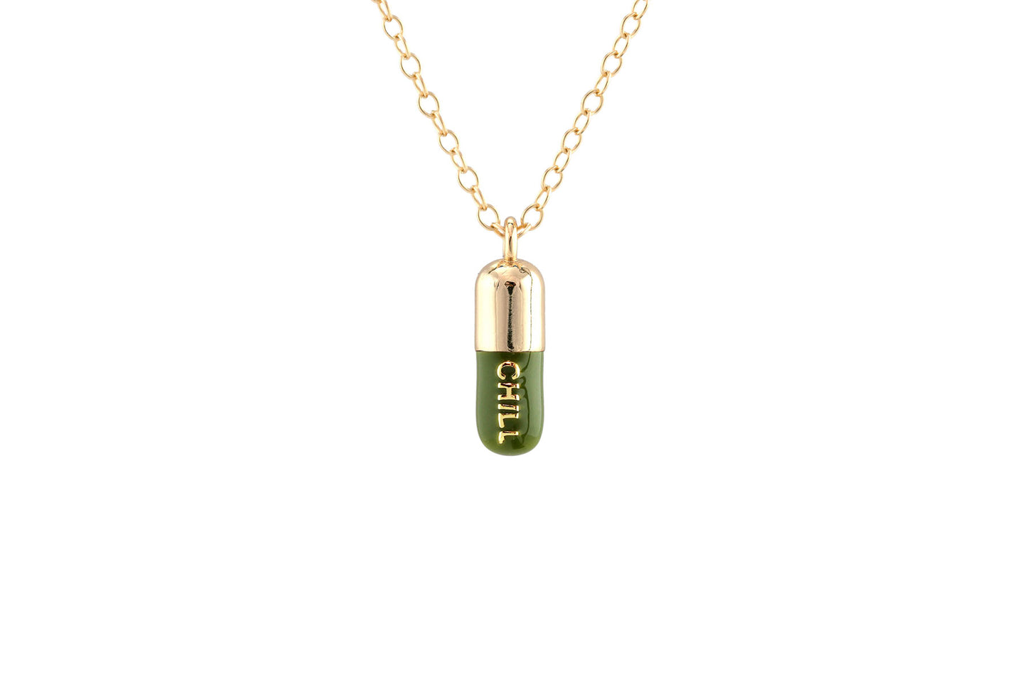 Kris Nations Chill Pill Enamel Necklace