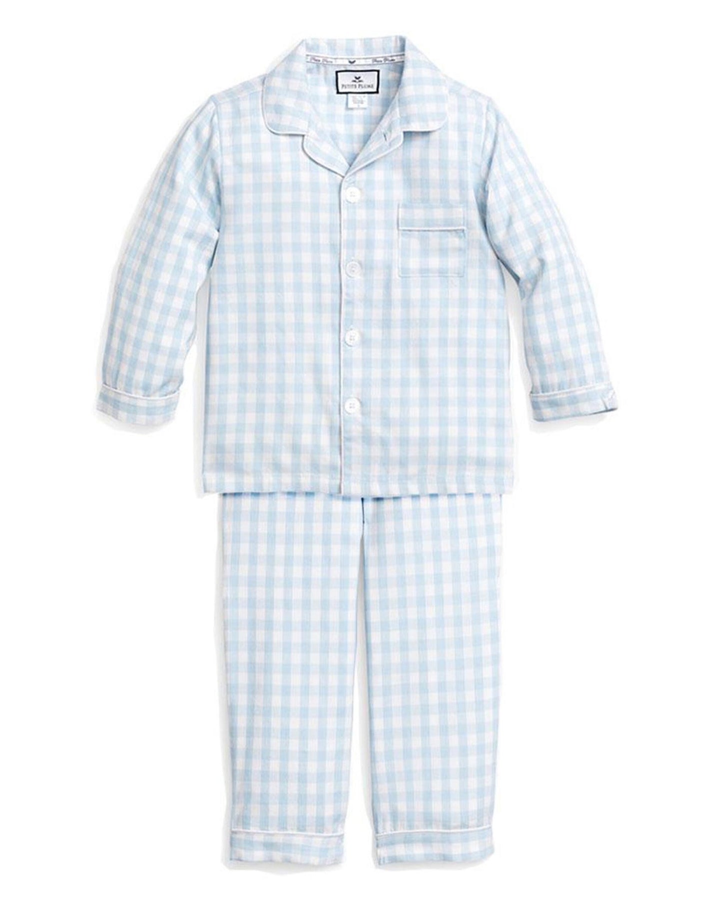 Petite Plume Light Blue Gingham Pajama Set