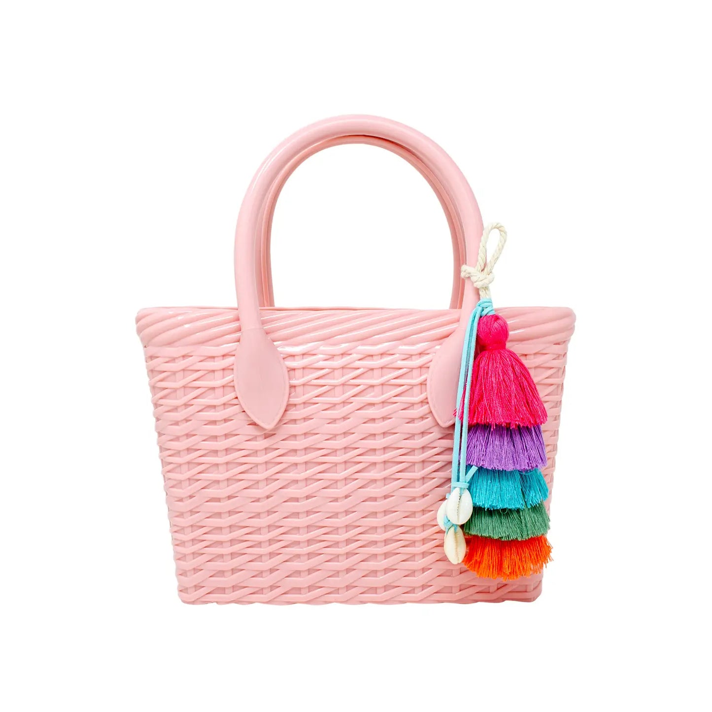 Jelly Basketweave Tote Bag - Pink
